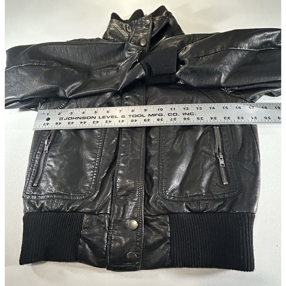 Jacket Women's Y2k Faux Cropped Fitted Size Small - Picture 8 of 9